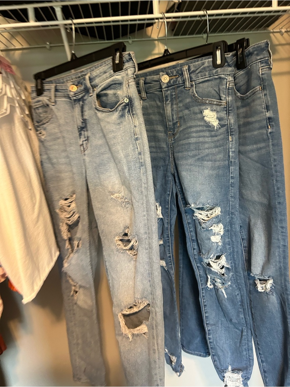 American Eagle 3 pairs -Women's Distressed Ripped Jeans - Light Blue